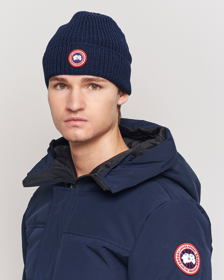 Herre | Canada Goose Arctic Disc Rib Toque Navy Heather | Canada Goose | Arctic Disc Rib Toque Navy Heather