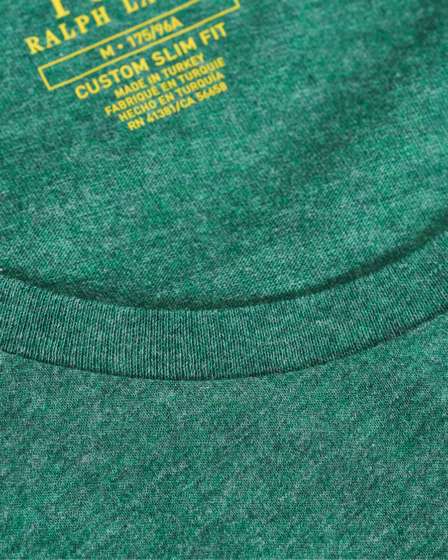 Herre | T-Shirts | Polo Ralph Lauren | Custom Slim Fit Crew Neck Tee Green Heather