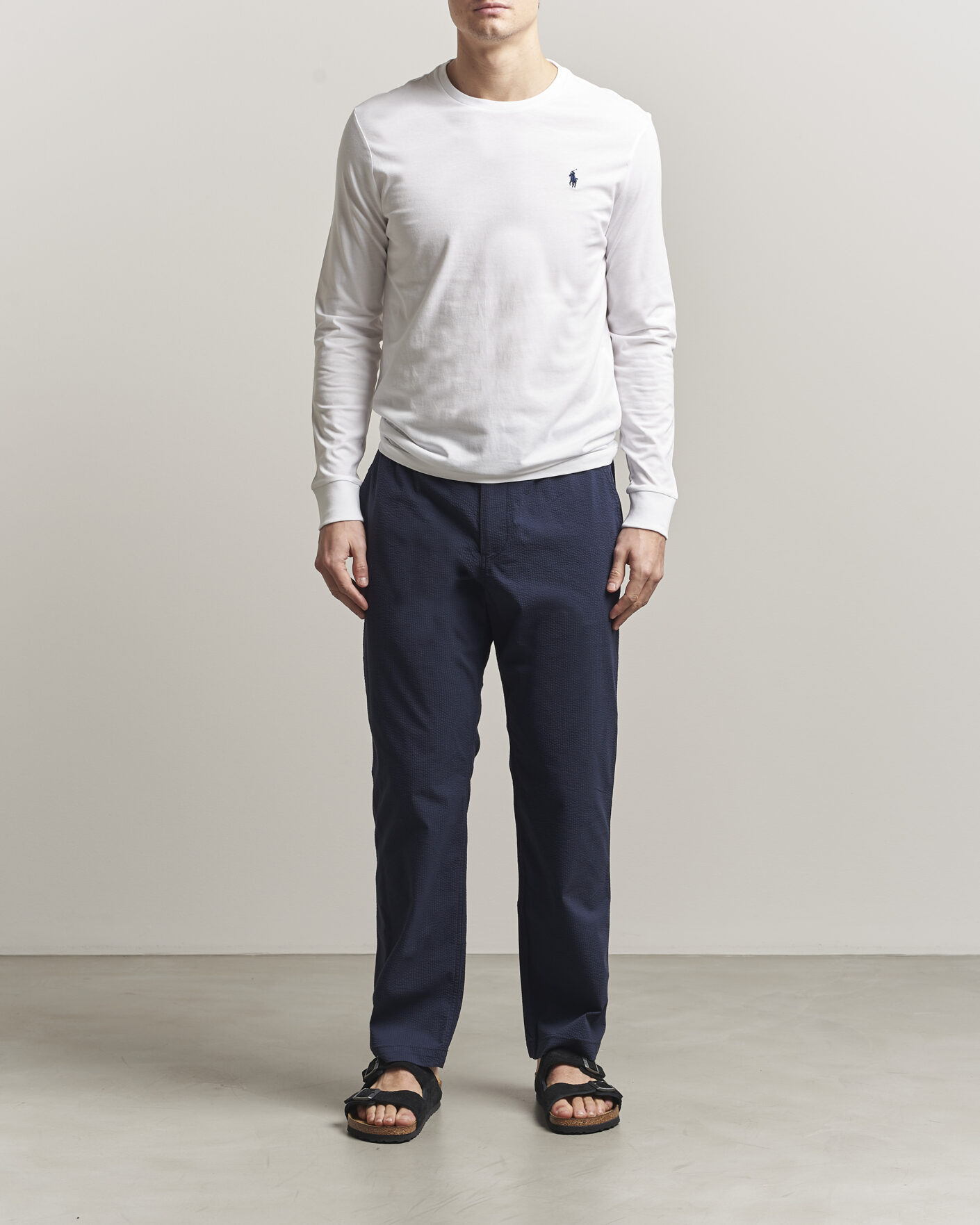 Herre | T-Shirts | Polo Ralph Lauren | Custom Slim Fit Long Sleeve Tee White