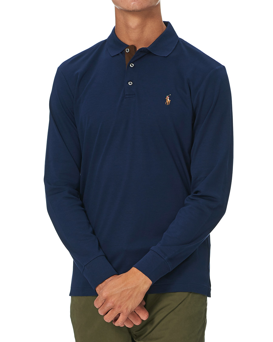 Herre | Preppy Authentic | Polo Ralph Lauren | Luxury Pima Cotton Long Sleeve Polo French Navy