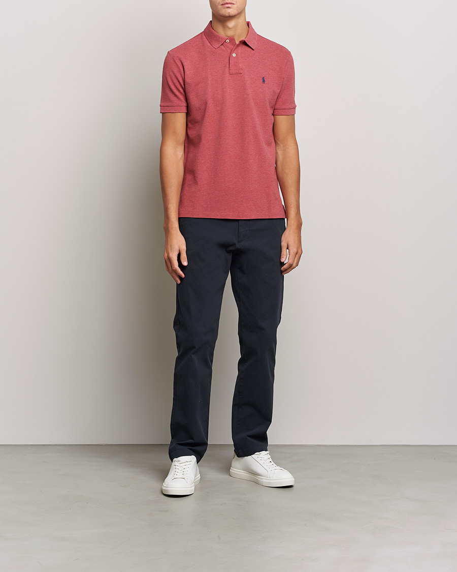 Herre | Polotrøjer | Polo Ralph Lauren | Custom Slim Fit Polo Venetian Red Heather
