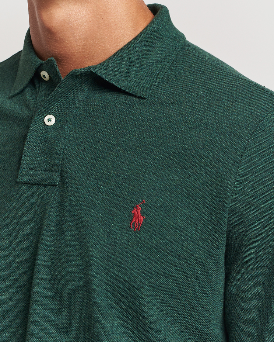 Herre | Trøjer | Polo Ralph Lauren | Custom Slim Fit Long Sleeve Polo Scotch Pine Heather