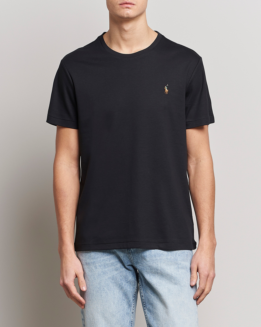 Herre | Sorte t-shirts | Polo Ralph Lauren | Luxury Pima Cotton Crew Neck T-Shirt Black