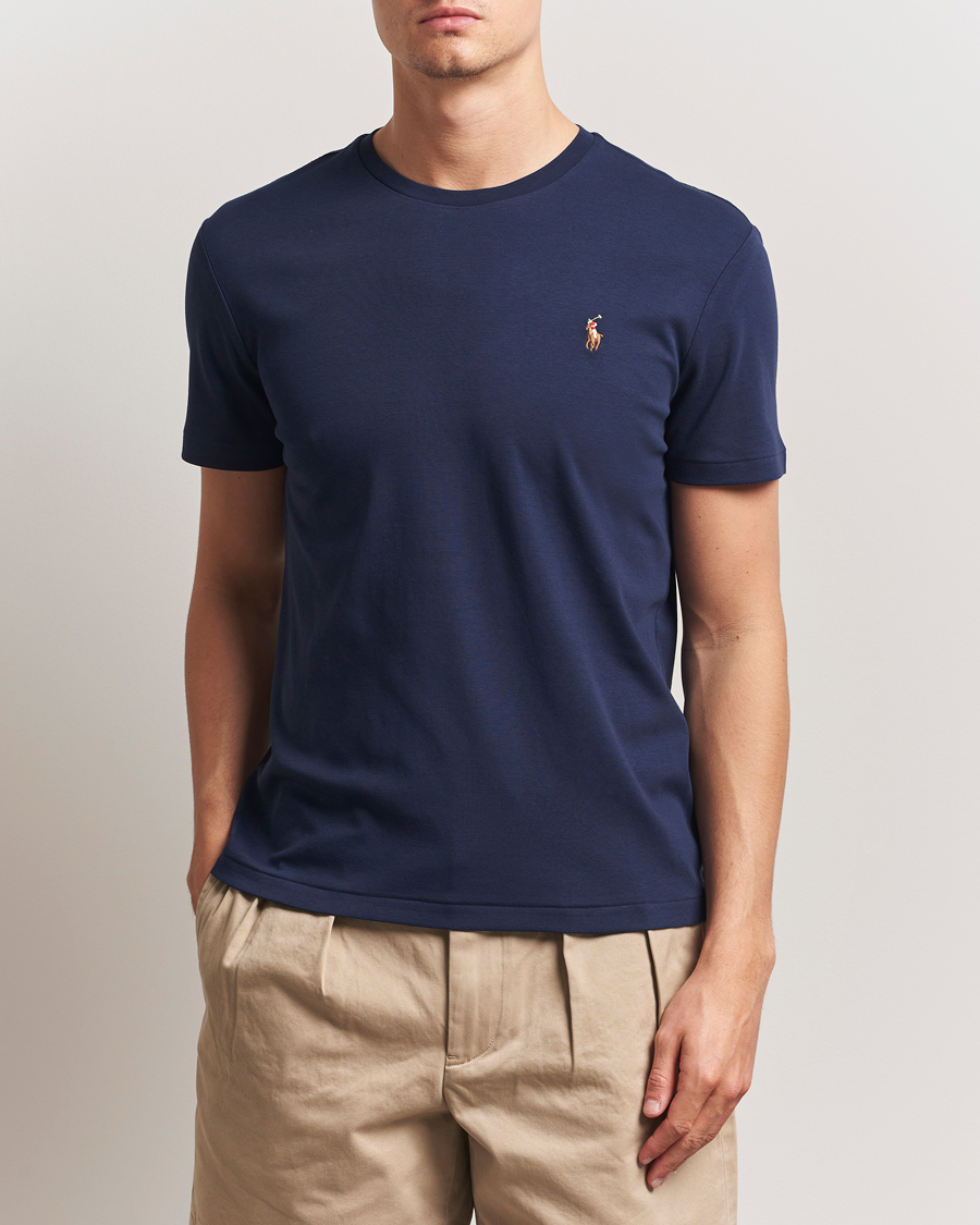 Herre | Tøj | Polo Ralph Lauren | Luxury Pima Cotton Crew Neck T-Shirt Refined Navy