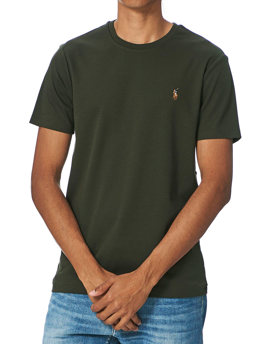 Herre | T-Shirts | Polo Ralph Lauren | Luxury Pima Cotton Crew Neck Tee Estate Olive