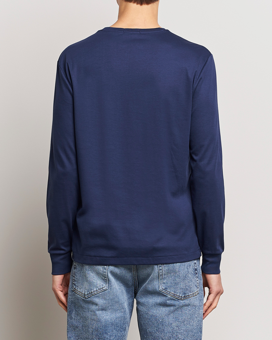 Herre | T-Shirts | Polo Ralph Lauren | Luxury Pima Cotton Long Sleeve T-Shirt Refined Navy