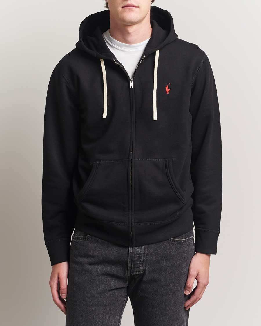 Herre | Trøjer | Polo Ralph Lauren | Fleece Full Zip Hoodie Polo Black