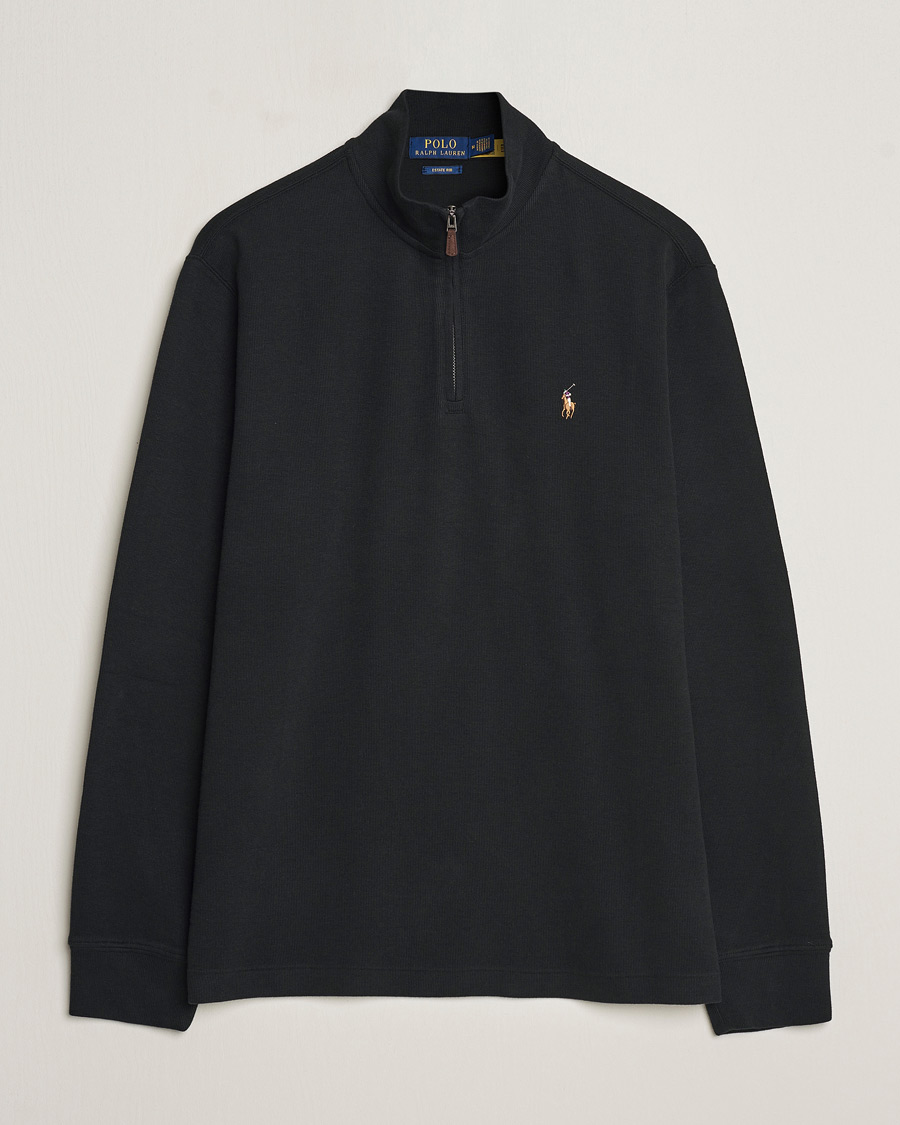 Herre | Trøjer | Polo Ralph Lauren | Double Knit Jaquard Half Zip Sweater Black