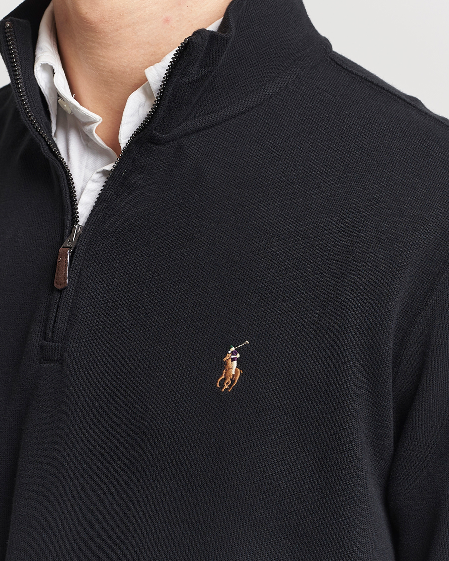 Herre | Trøjer | Polo Ralph Lauren | Double Knit Jaquard Half Zip Sweater Black
