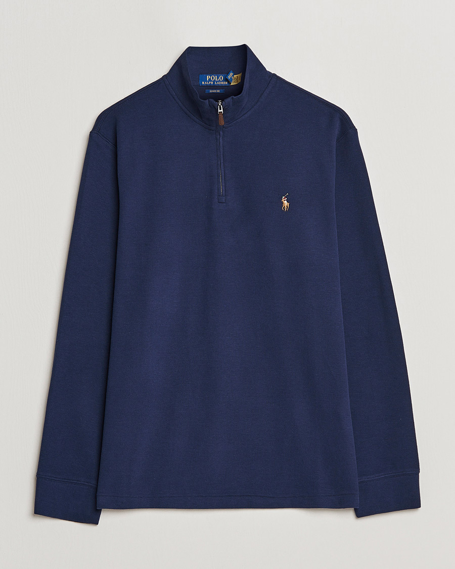 Herre | Trøjer | Polo Ralph Lauren | Double Knit Jaquard Half Zip Sweater Cruise Navy