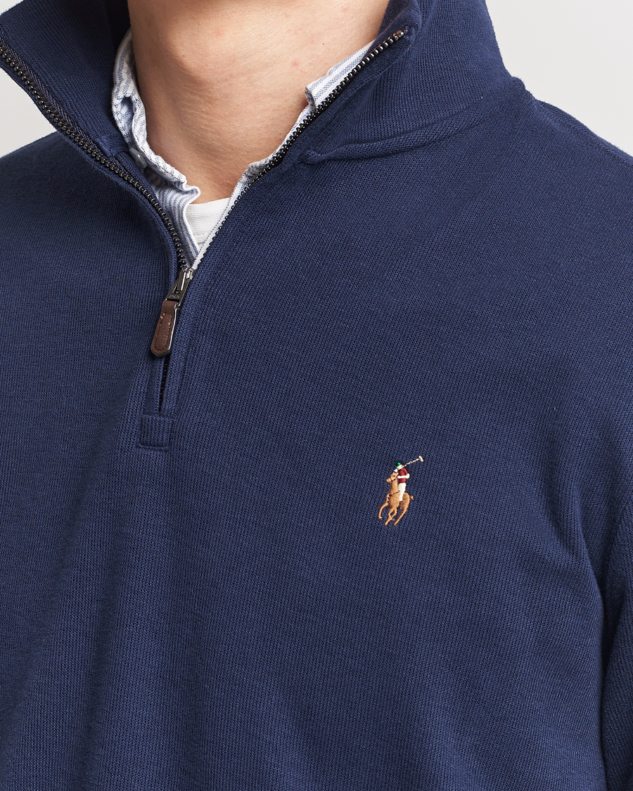 Herre | Trøjer | Polo Ralph Lauren | Double Knit Jaquard Half Zip Sweater Cruise Navy