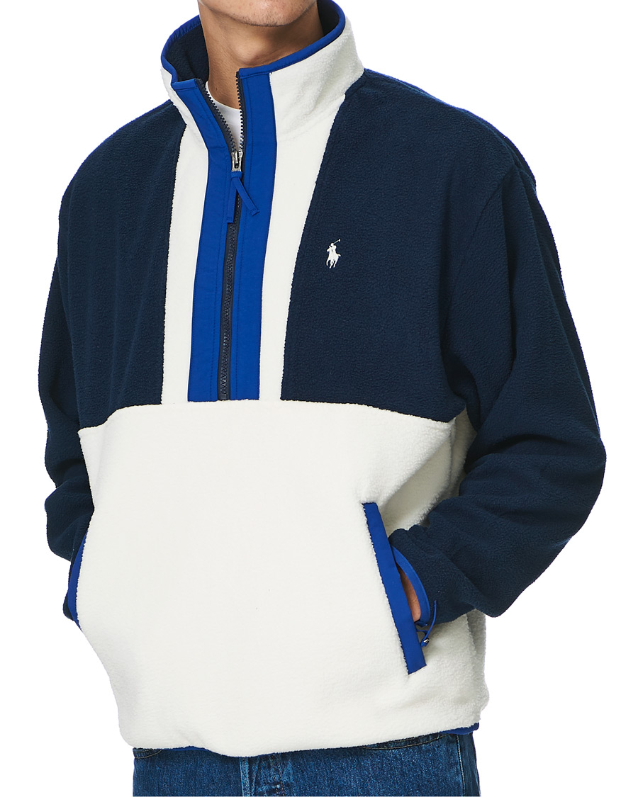 Herre | Trøjer | Polo Ralph Lauren | Vintage Poly Fleece Half Zip Sweater Navy/White