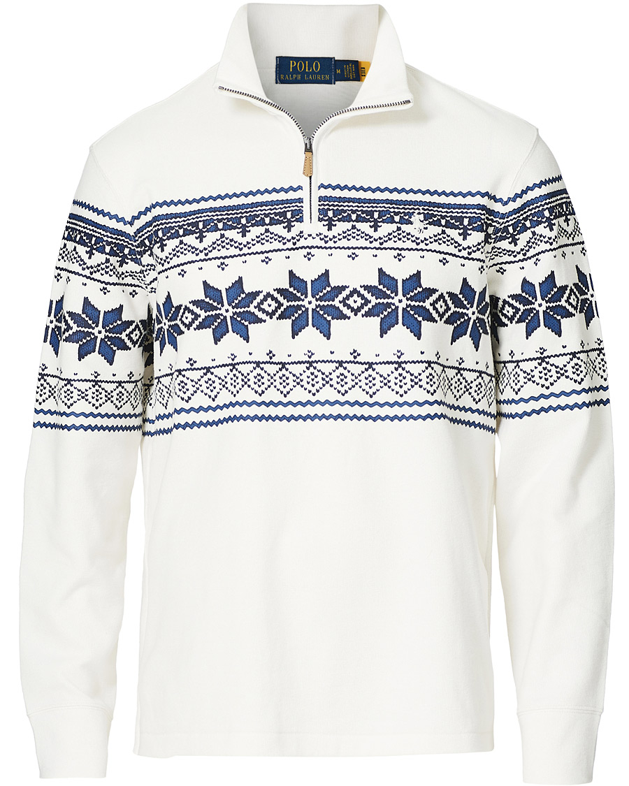 Herre | Trøjer | Polo Ralph Lauren | Winter Double Knit Half Zip Sweater Nevis White