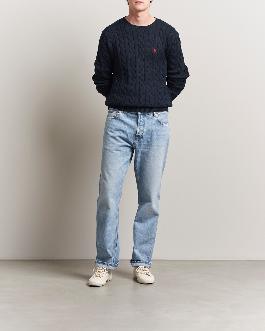 Herre | Trøjer | Polo Ralph Lauren | Cotton Cable Pullover Hunter Navy