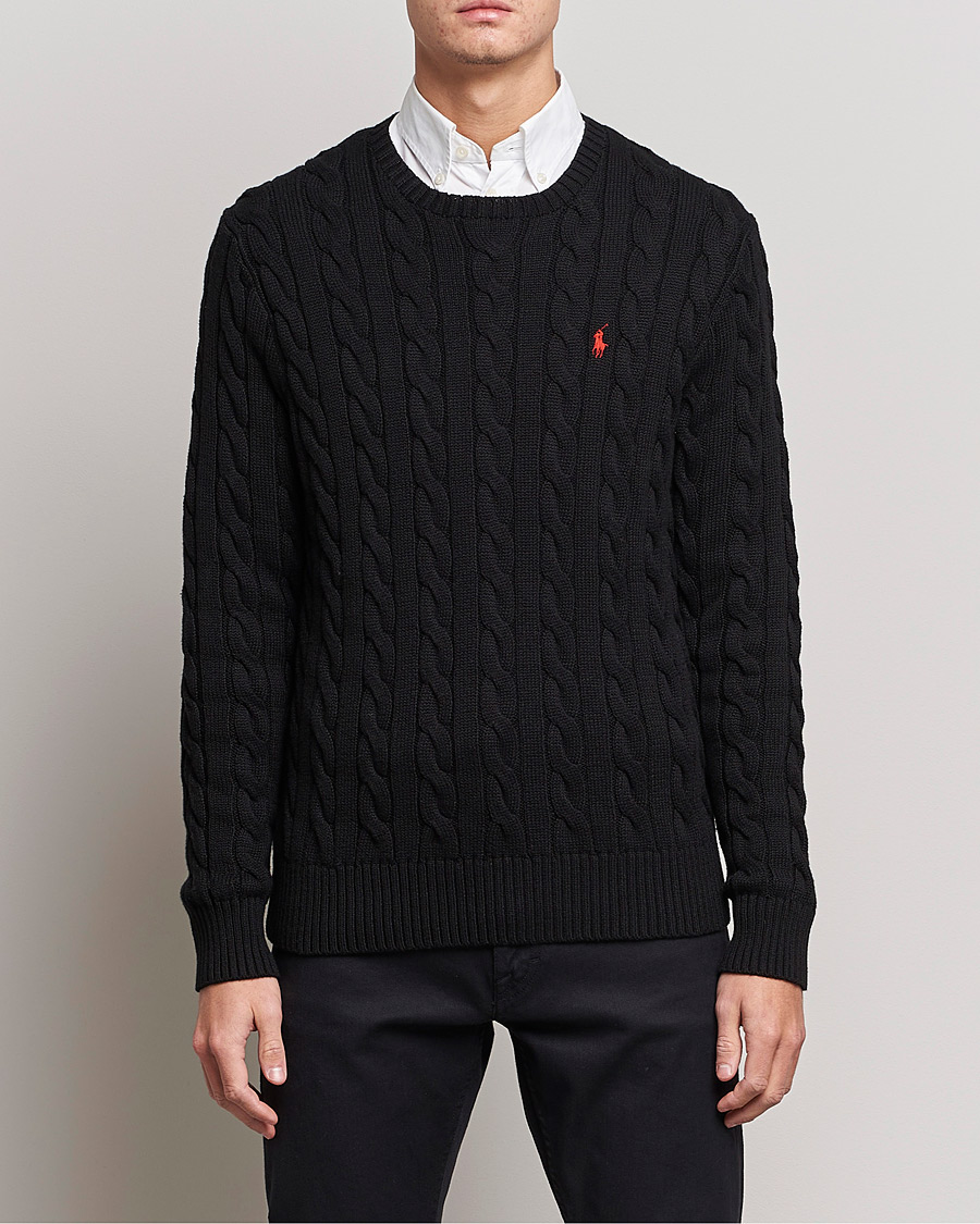 Herre |  | Polo Ralph Lauren | Cotton Cable Pullover Black