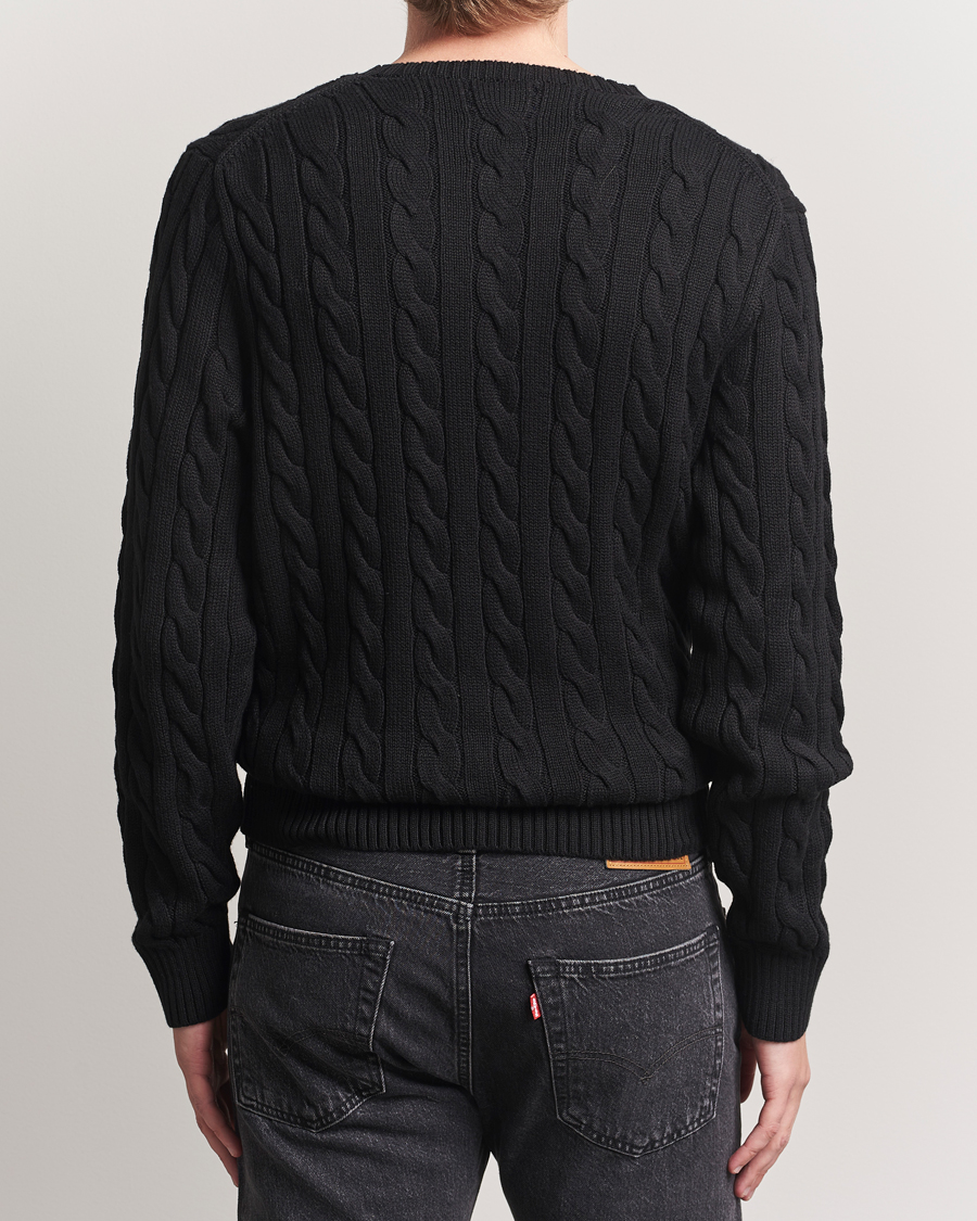 Herre | Trøjer | Polo Ralph Lauren | Cotton Cable Pullover Polo Black