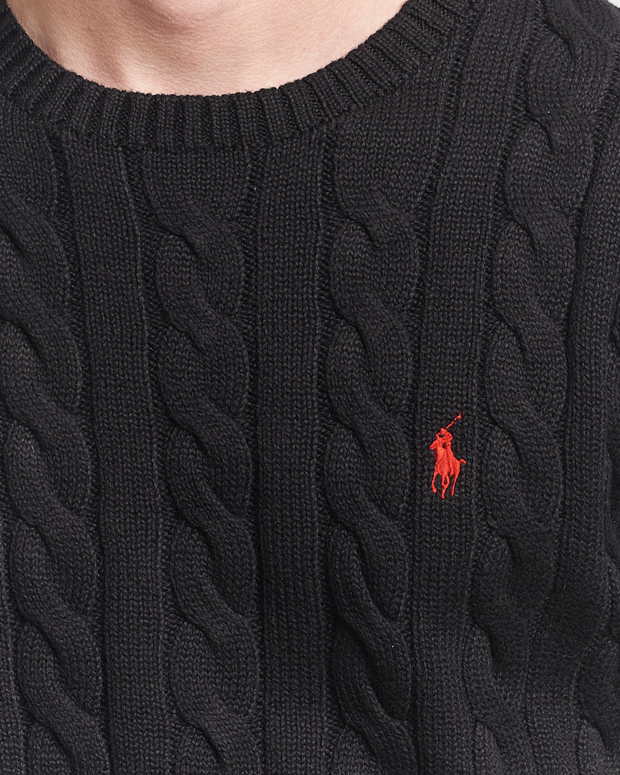 Herre | Trøjer | Polo Ralph Lauren | Cotton Cable Pullover Polo Black