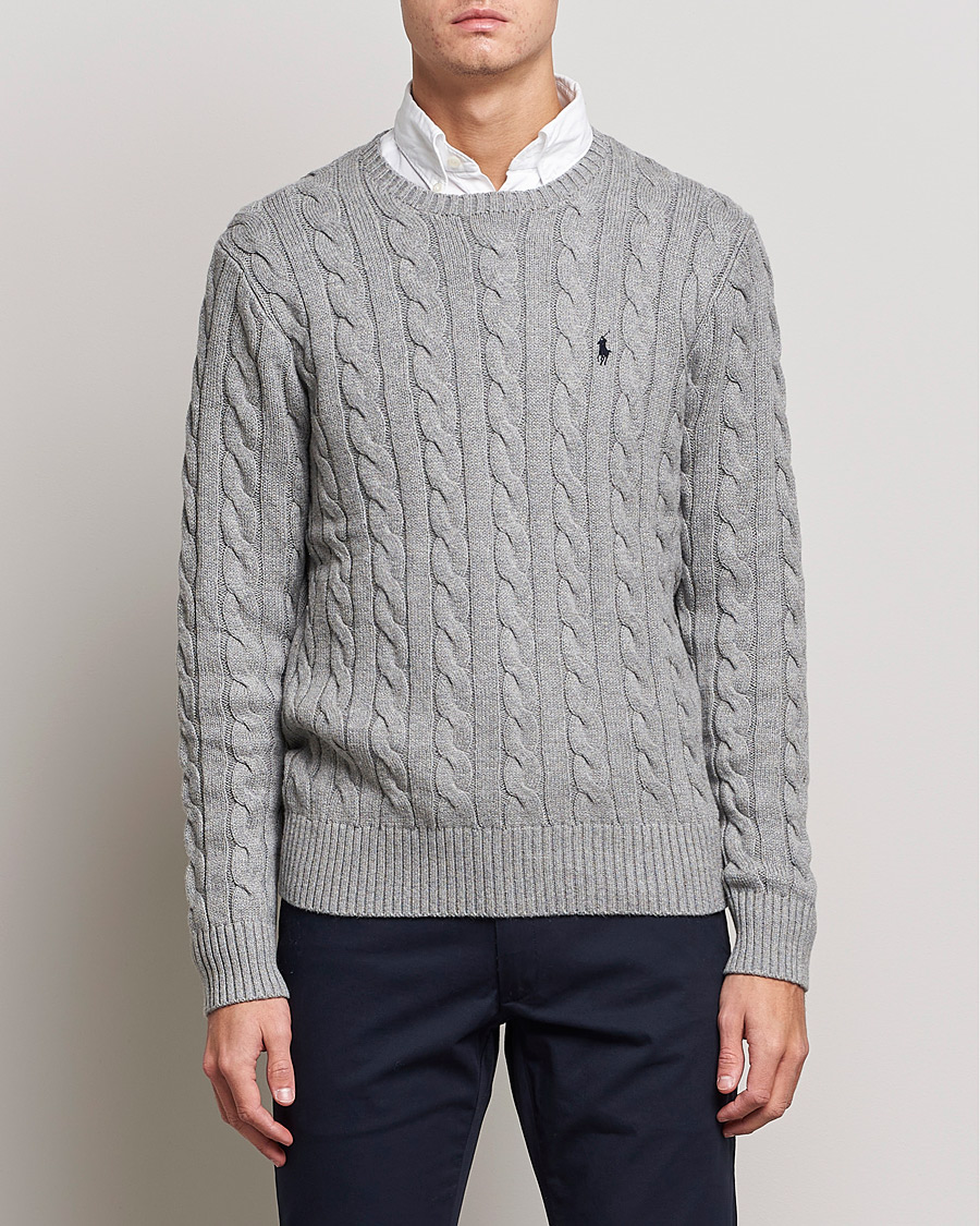 Herre | Gaver til særlige lejligheder | Polo Ralph Lauren | Cotton Cable Pullover Fawn Grey Heather