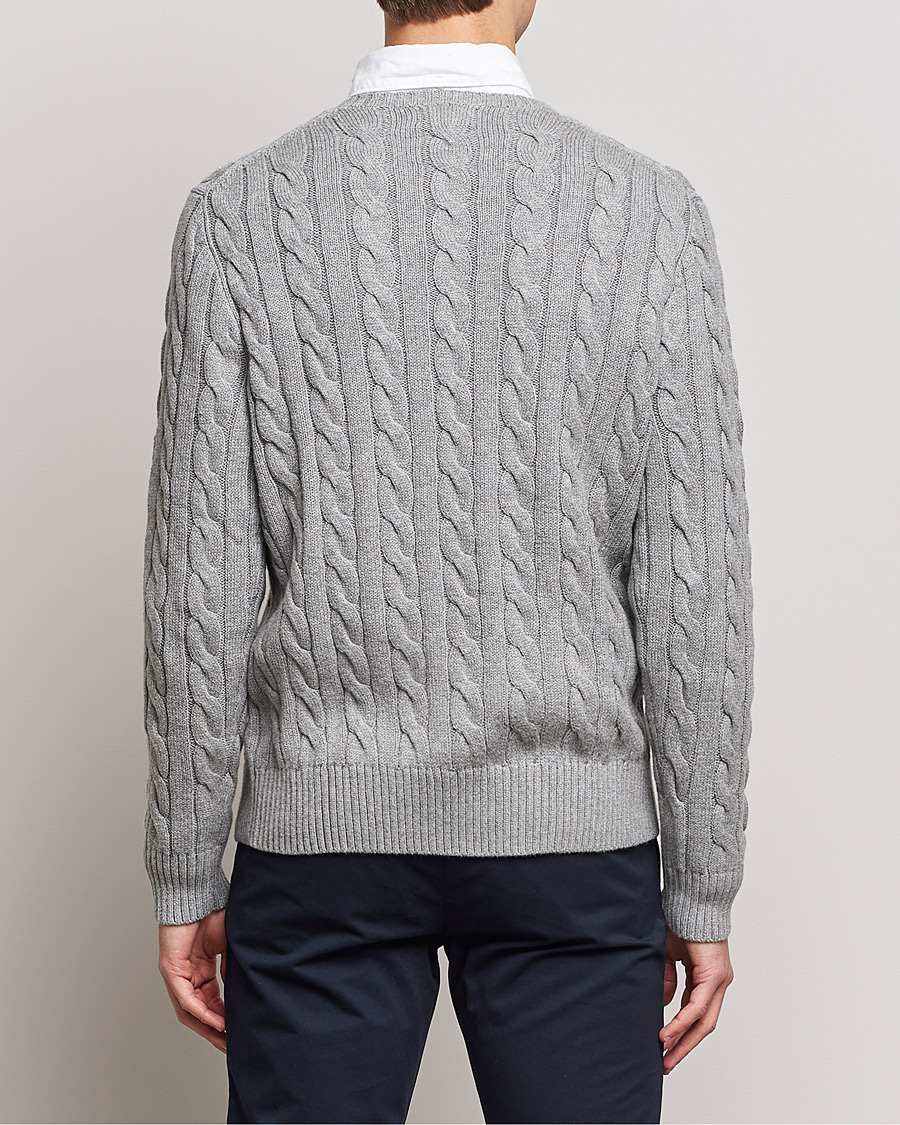 Herre | Trøjer | Polo Ralph Lauren | Cotton Cable Pullover Fawn Grey Heather