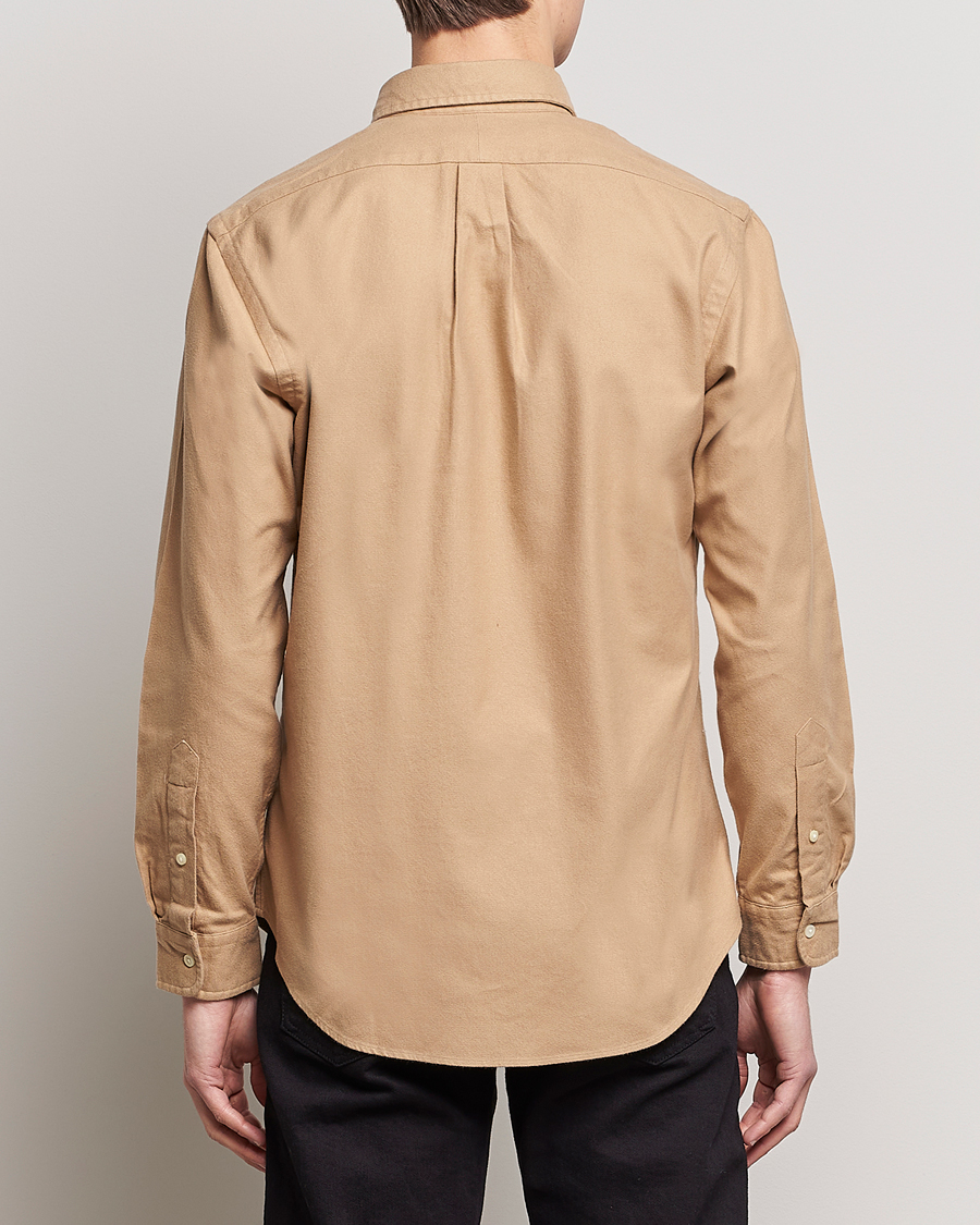 Herre | Skjorter | Polo Ralph Lauren | Custom Fit Brushed Flannel Shirt Vintage Khaki
