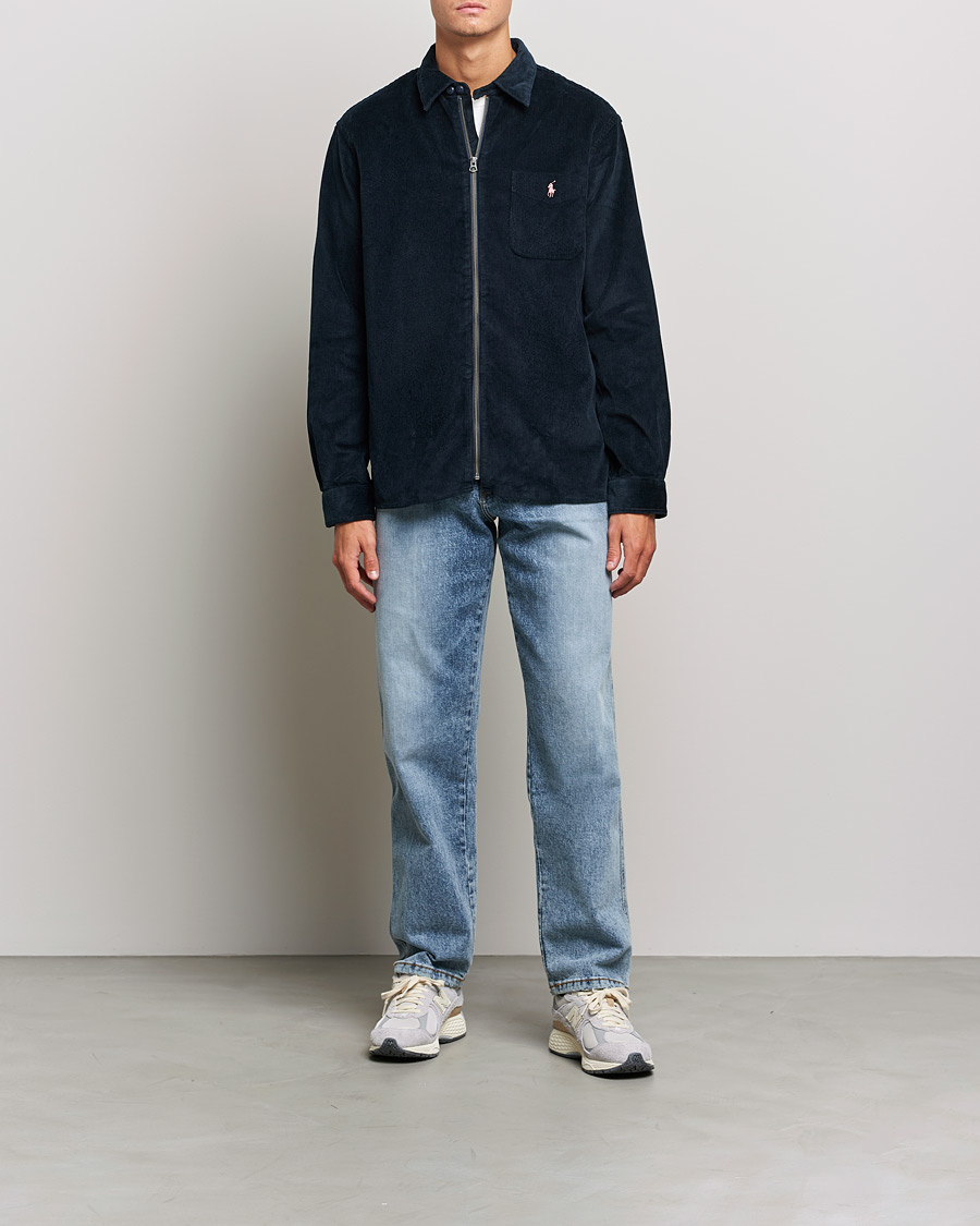 Herre | Skjorter | Polo Ralph Lauren | Corduroy Full Zip Overshirt Navy