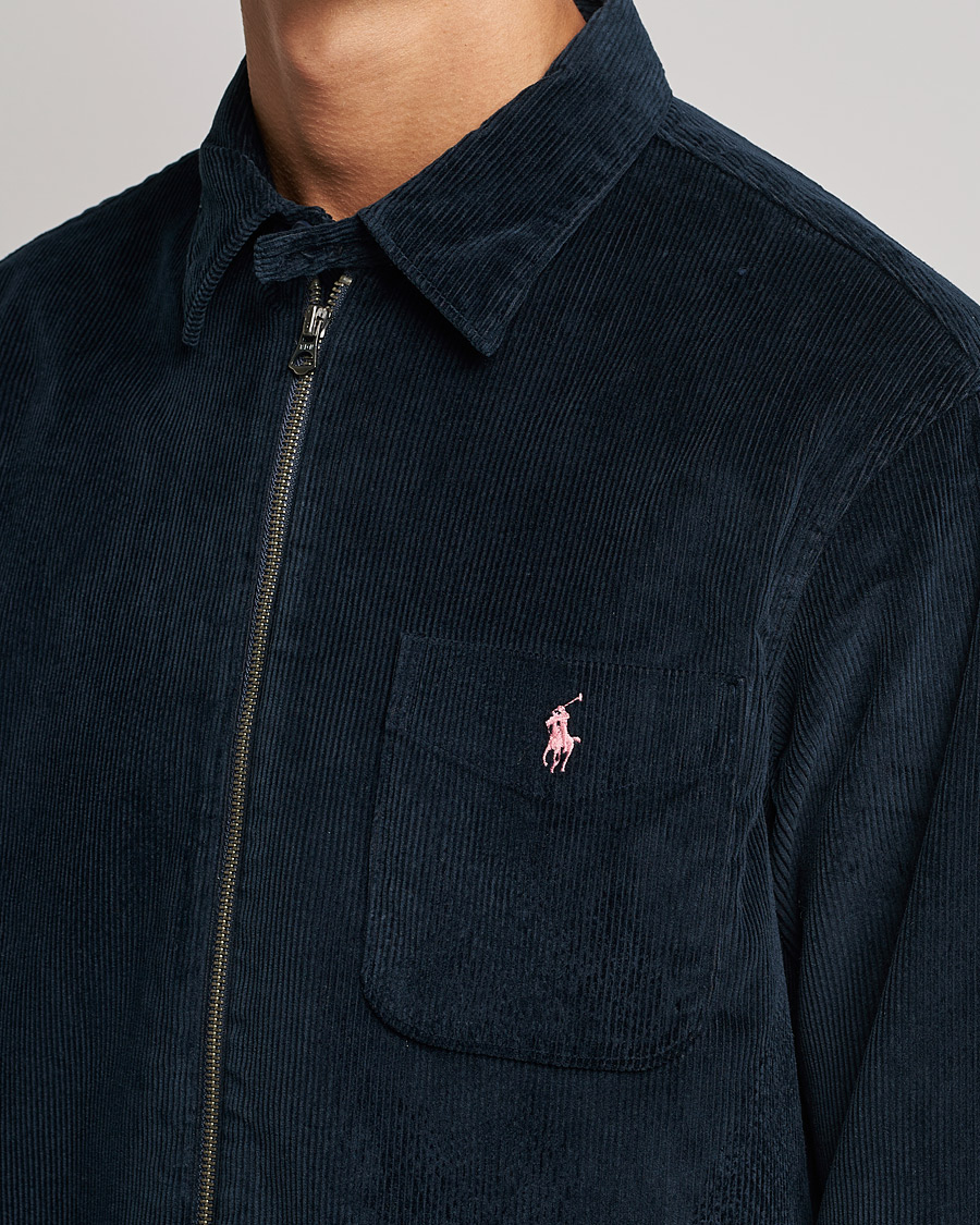 Herre | Skjorter | Polo Ralph Lauren | Corduroy Full Zip Overshirt Navy