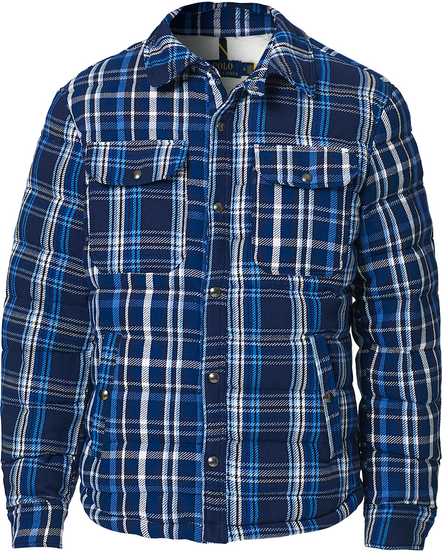 Herre | Jakker | Polo Ralph Lauren | Terra Padded Checked Shirt Jacket Blue