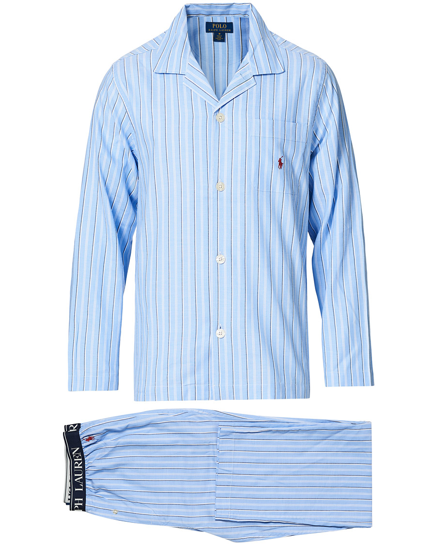 Herre | Pyjamas & Morgenkåber | Polo Ralph Lauren | Cotton Pyjama Set Blue Stripe