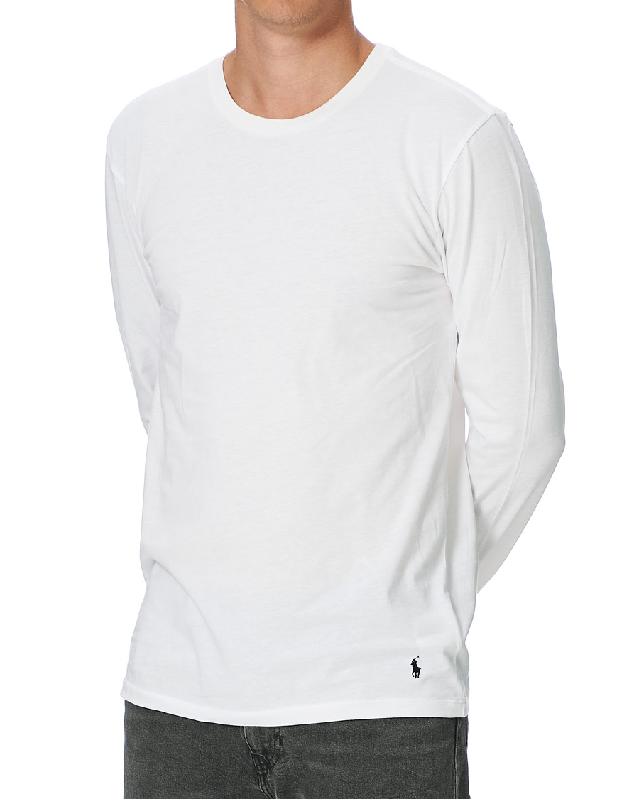 Herre | T-Shirts | Polo Ralph Lauren | 3-Pack Long Sleeve Tee White/Black/Heather