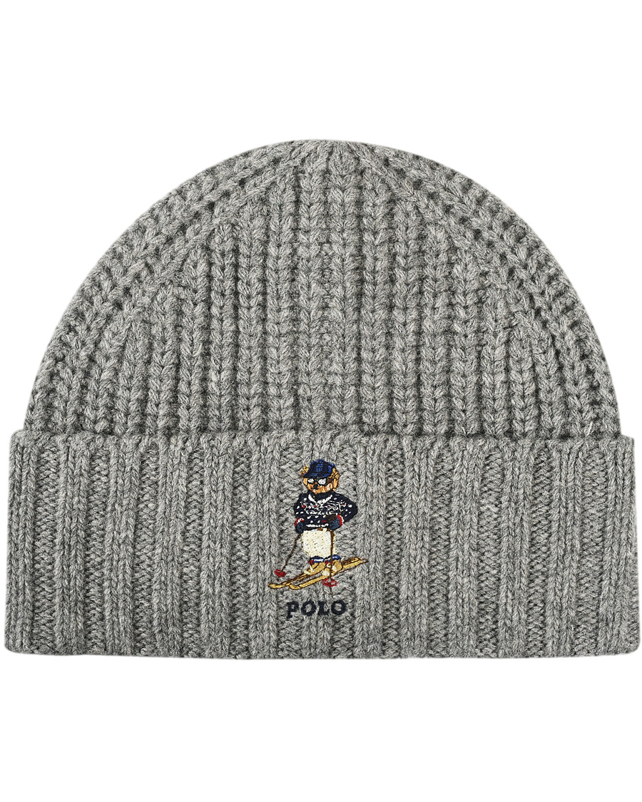 Herre | Polo Ralph Lauren Chunky Rib Bear Beanie Classic Grey Heather | Polo Ralph Lauren | Chunky Rib Bear Beanie Classic Grey Heather