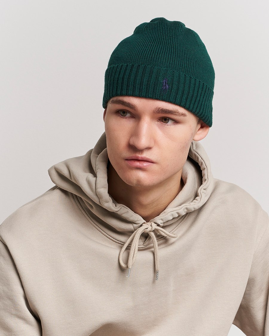 Herre | Polo Ralph Lauren Merino Wool Beanie College Green | Polo Ralph Lauren | Merino Wool Beanie College Green