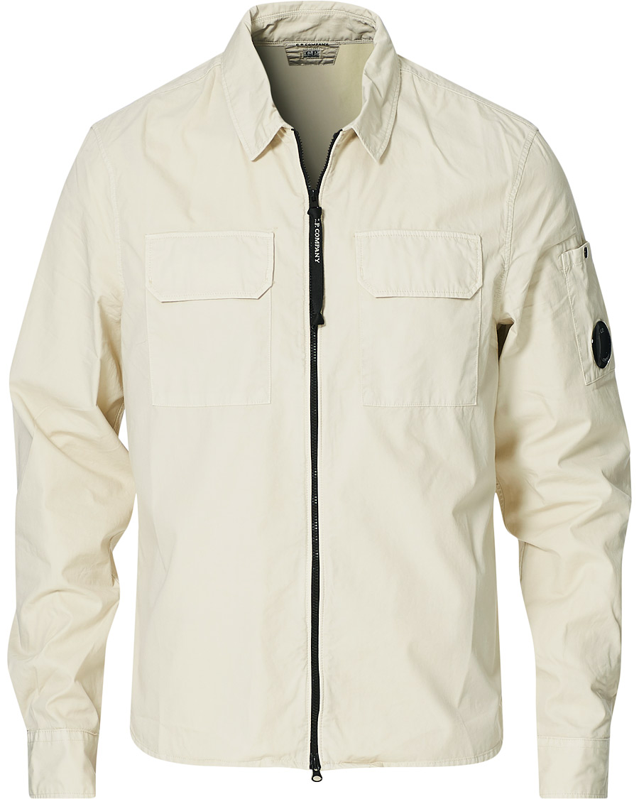Herre | Skjorter | C.P. Company | Garment Dyed Overshirt Ecru