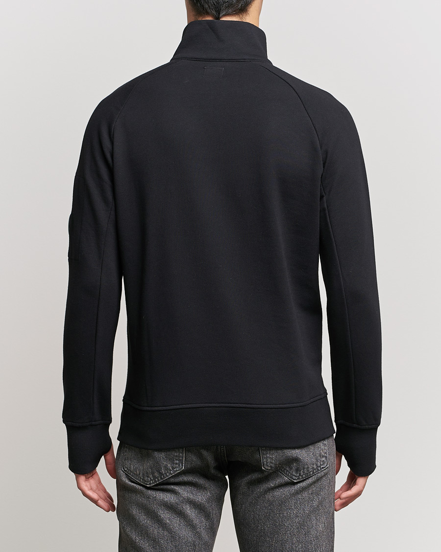 Herre | Trøjer | C.P. Company | Diagonal Raised Fleece Half Zip Lens Sweatshirt Black
