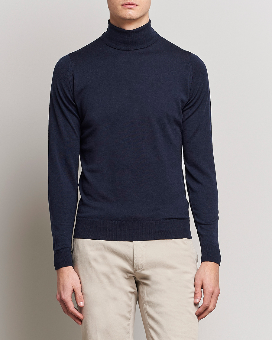 Herre | Trøjer | John Smedley | Cherwell Extra Fine Merino Rollneck Midnight