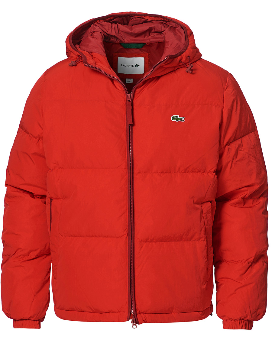 Herre | Jakker | Lacoste | Down Hooded Jacket Red