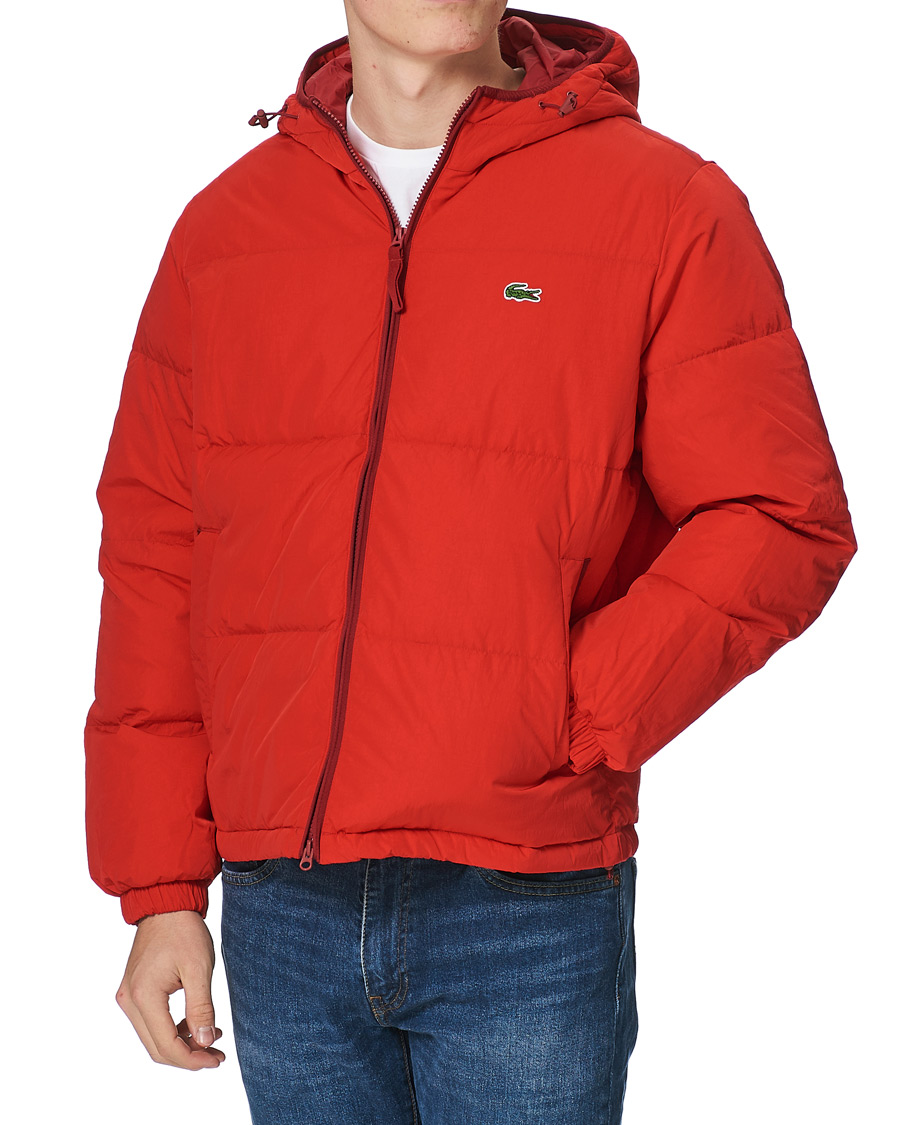 Herre | Jakker | Lacoste | Down Hooded Jacket Red