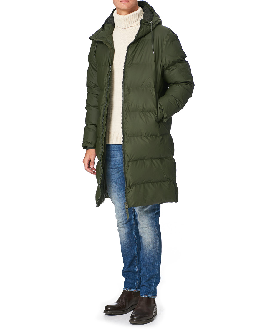Herre | Jakker | RAINS | Waterproof Long Puffer Jacket Green