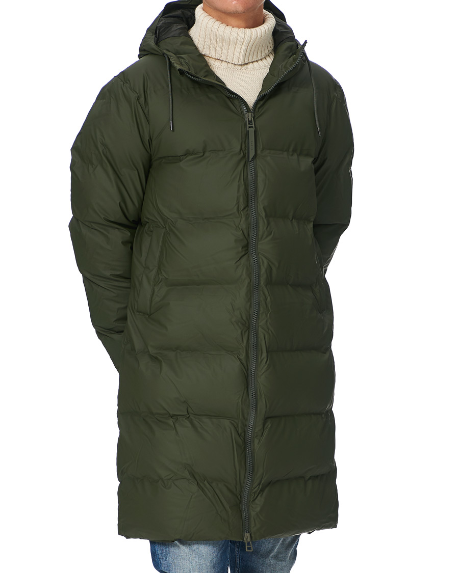 Herre | Jakker | RAINS | Waterproof Long Puffer Jacket Green