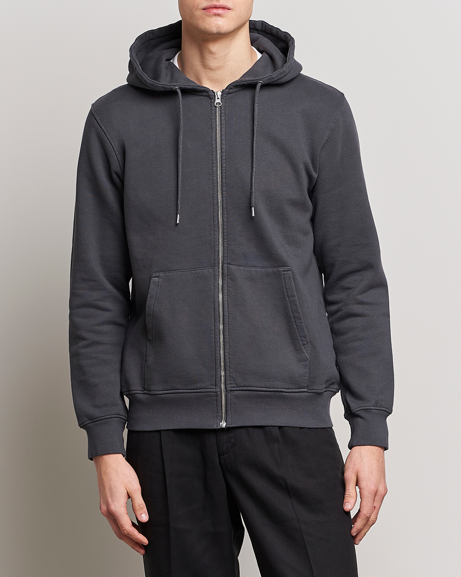 Herre | Under 1000 | Colorful Standard | Classic Organic Full Zip Hood Lava Grey