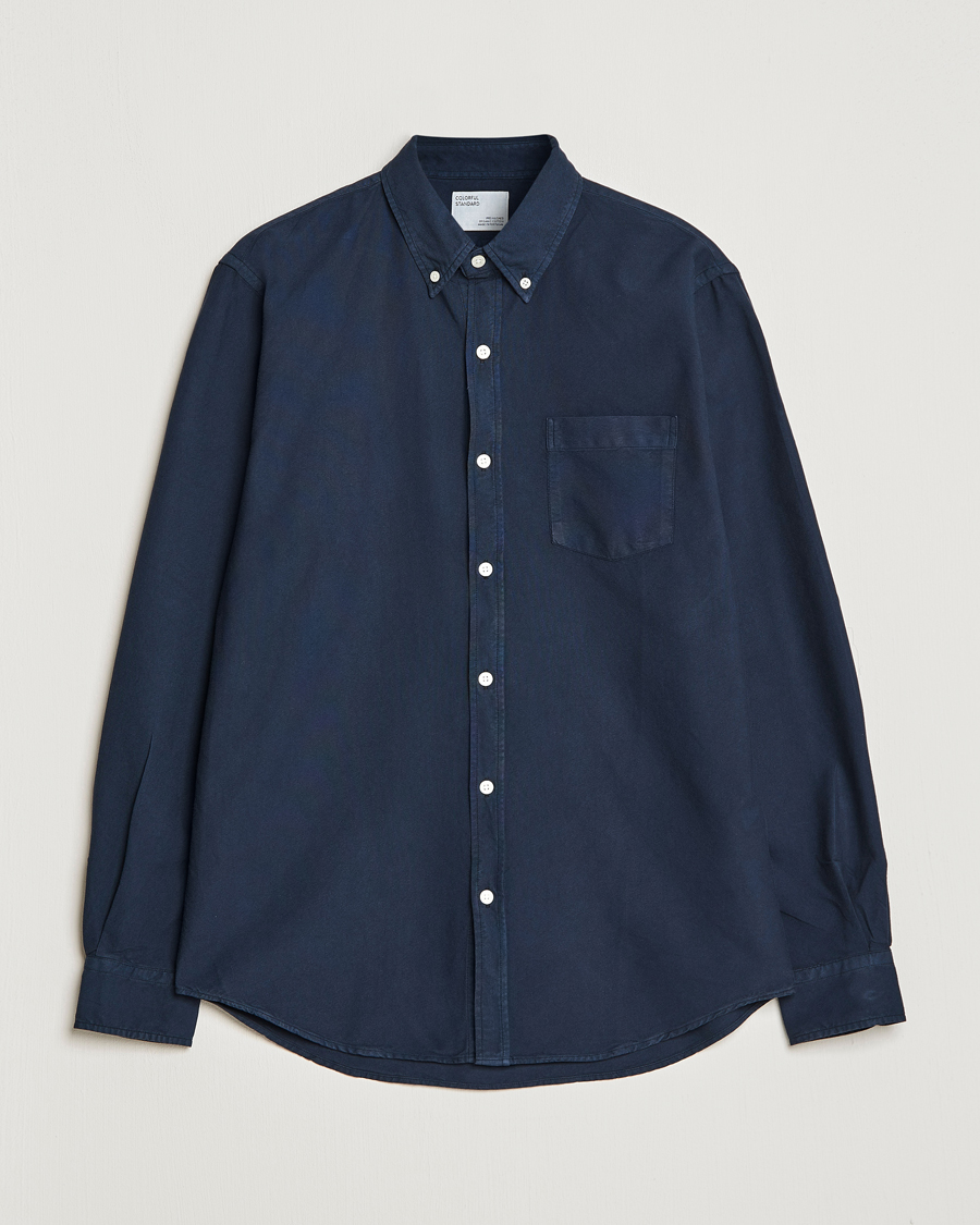 Herre | Skjorter | Colorful Standard | Classic Organic Oxford Button Down Shirt Navy Blue