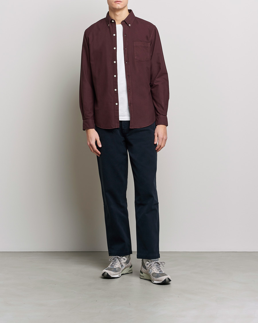 Herre | Skjorter | Colorful Standard | Classic Organic Oxford Button Down Shirt Oxblood Red