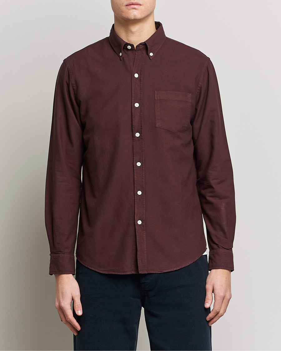 Herre | Casual | Colorful Standard | Classic Organic Oxford Button Down Shirt Oxblood Red