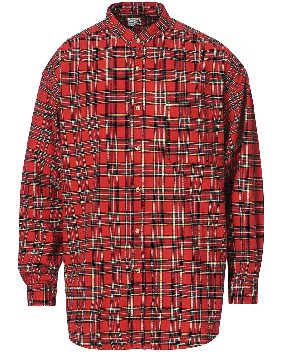 Herre | Skjorter | orSlow | Loose Fit Stand Collar Shirt Red Check