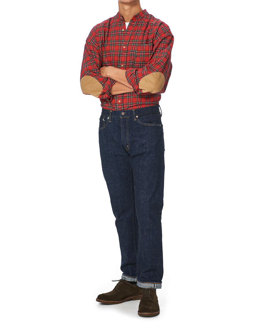 Herre | Skjorter | orSlow | Loose Fit Stand Collar Shirt Red Check