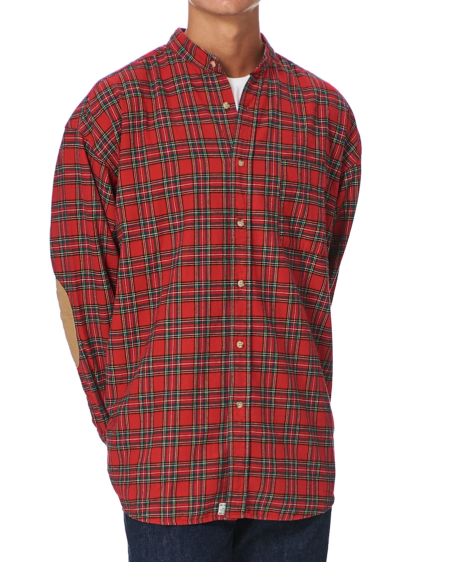 Herre | Skjorter | orSlow | Loose Fit Stand Collar Shirt Red Check