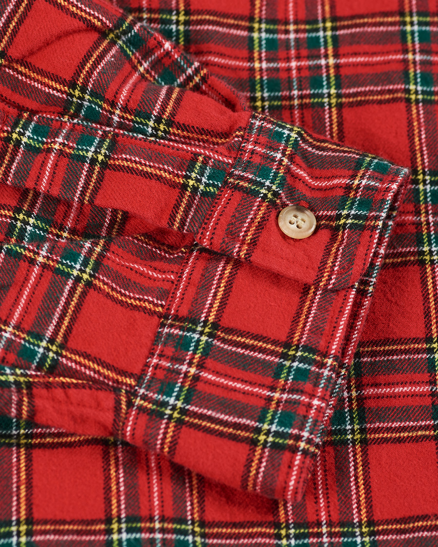 Herre | Skjorter | orSlow | Loose Fit Stand Collar Shirt Red Check