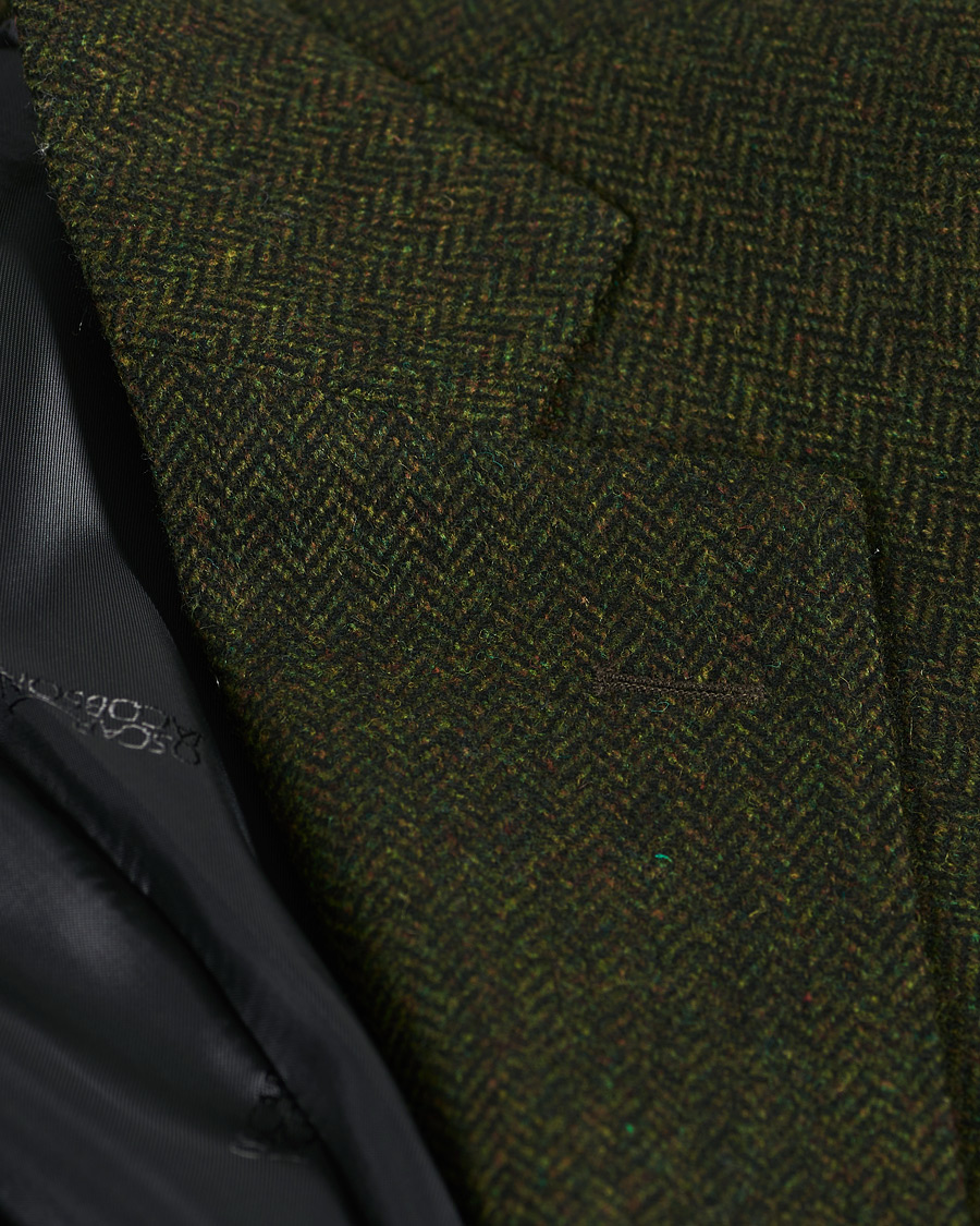 Herre | Blazere & jakker | Oscar Jacobson | Fogerty Moon Herringbone Tweed Blazer Green