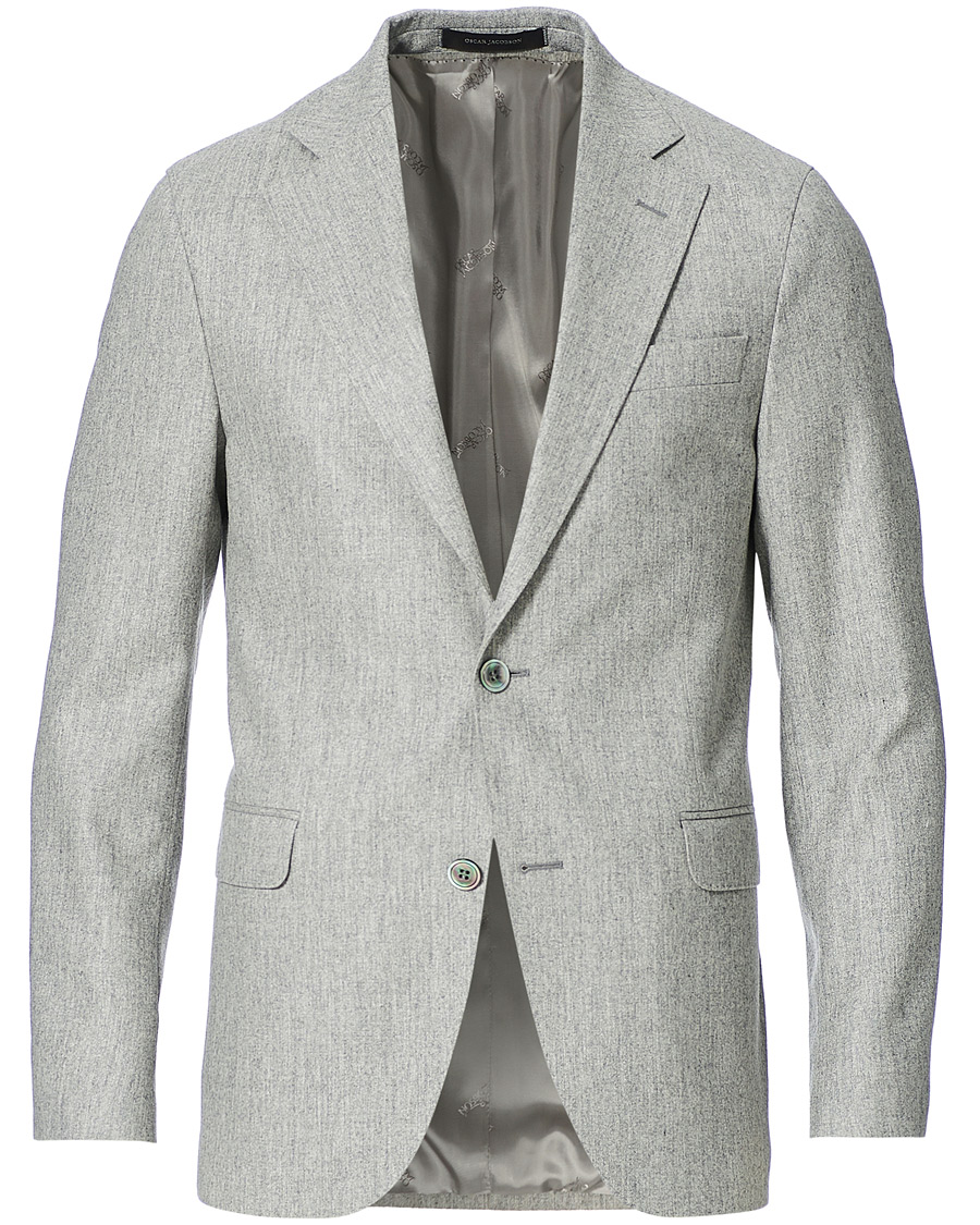 Herre | Blazere & jakker | Oscar Jacobson | Ego Wool Flannel Blazer Light Grey