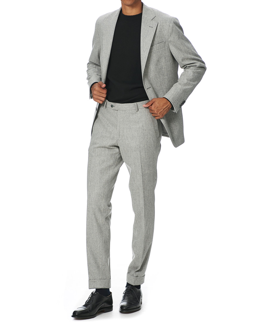 Herre | Blazere & jakker | Oscar Jacobson | Ego Wool Flannel Blazer Light Grey