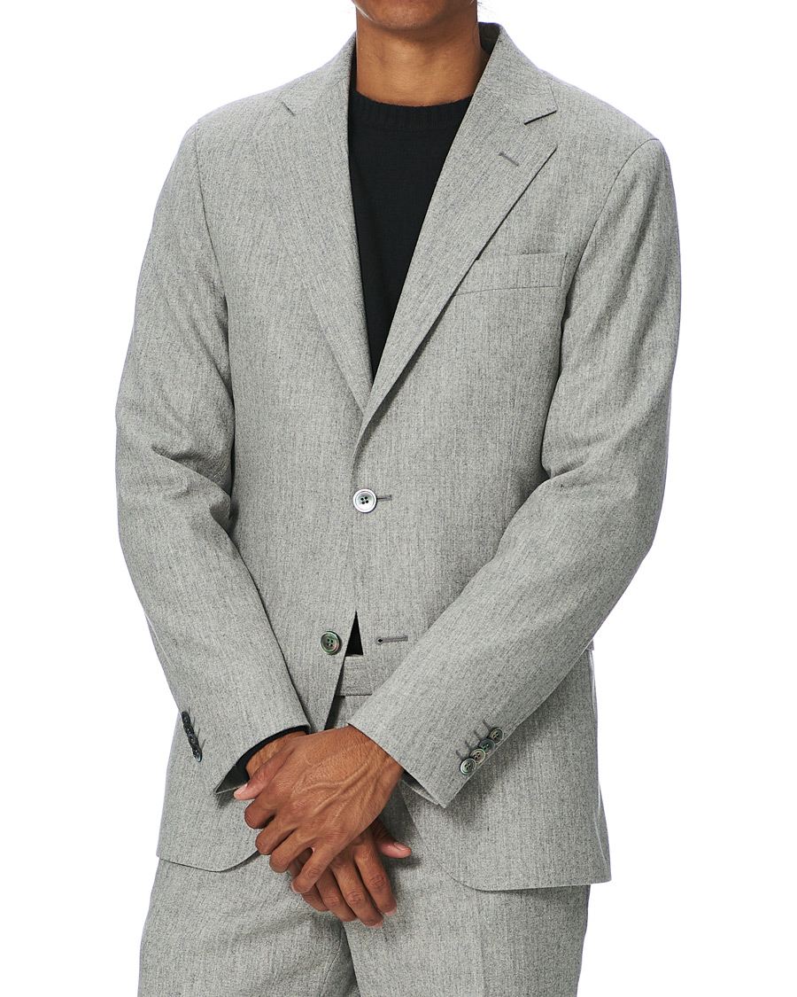 Herre | Blazere & jakker | Oscar Jacobson | Ego Wool Flannel Blazer Light Grey